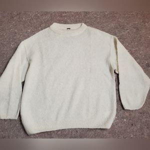 FREE PEOPLE Angelic Pullover Soft Alpaca Sweater Cream XS Crew Neck Oversize